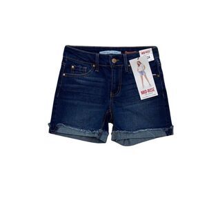 Celebrity Pink Jean Shorts 0 24 Dark‎ Blue Juniors' Stretch Cuffed Pockets NEW